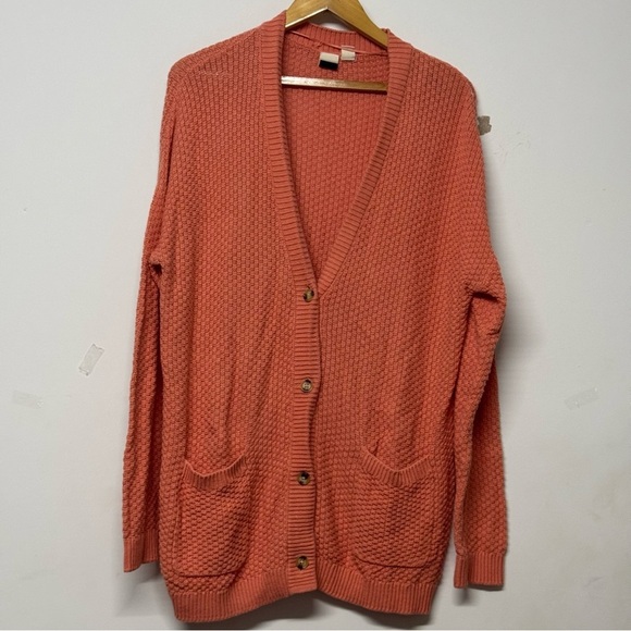 Roxy Oversized Knit Cardigan Orange S - Picture 1 of 5